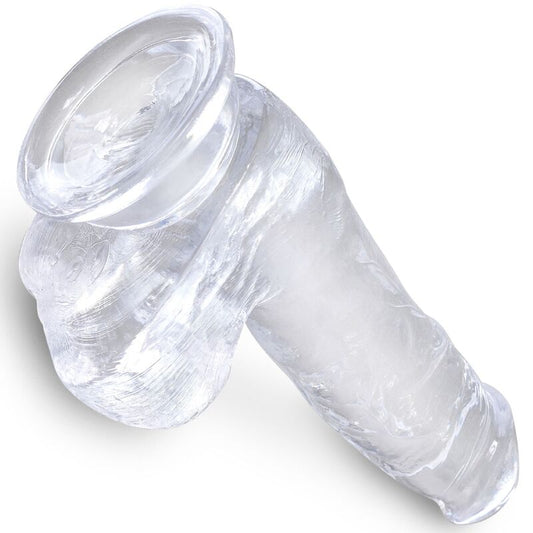King Cock Clear Realistic Penis With Balls 13.5 Cm Transparent