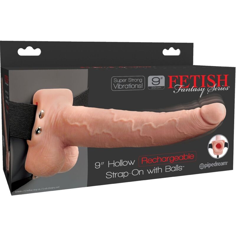 Fetish Fantasy Series Adjustable Harness Realistic Penis With Balls Rechargeable And Vibrator 23 Cm