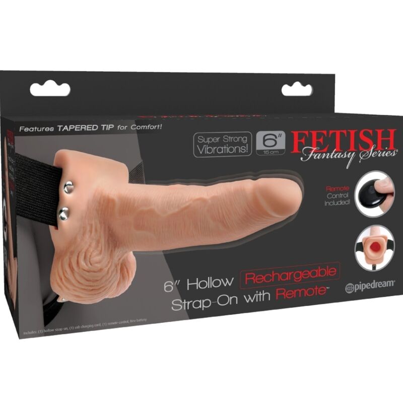 Fetish Fantasy Series Adjustable Harness Remote Control Realistic Penis With Rechargeable Testicles And Vibrator 15 Cm
