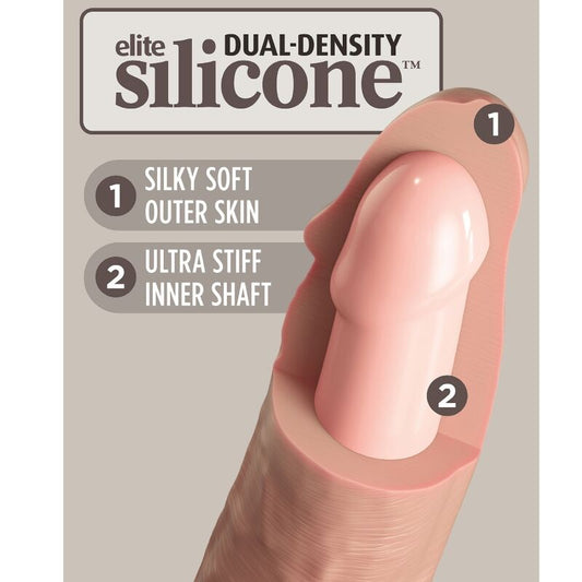 King Cock Elite Realistic Dildo Vibrator & Silicone Remote Control 17.8 Cm