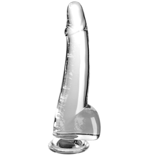 King Cock Clear Dildo With Testicles 19 Cm Transparent