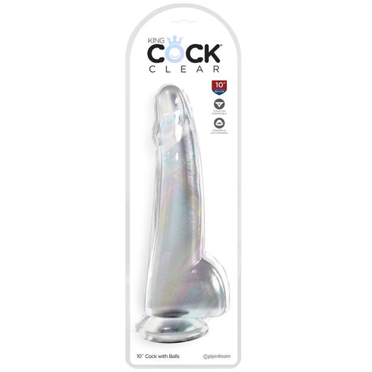 King Cock Clear Dildo With Testicles 19 Cm Transparent