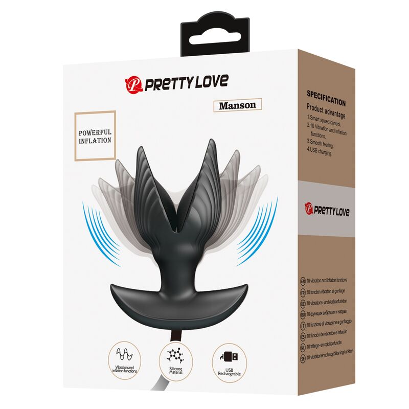 Pretty Love Manson Inflatable Vibrating Anal Plug