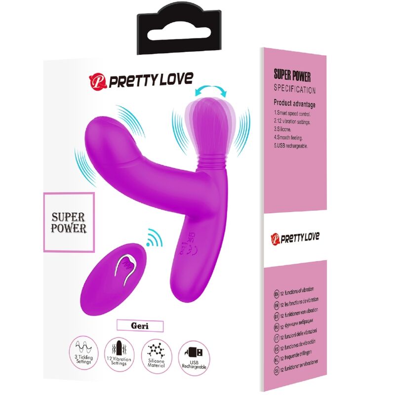 Pretty Love Flirtation Pretty Love - Geri Clitoris Massager Pink Remote Control