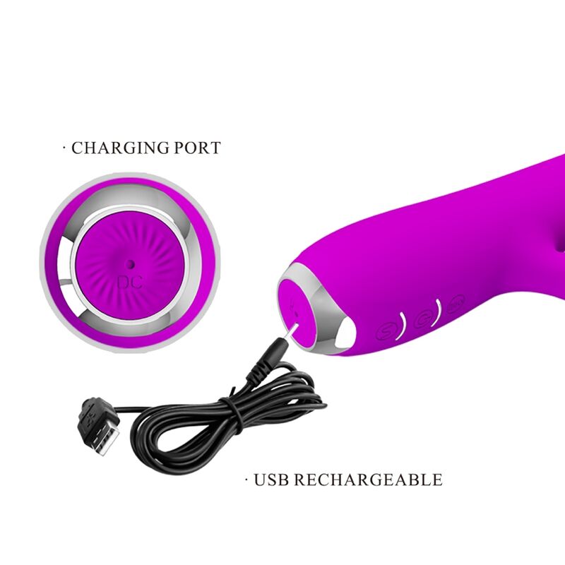 Pretty Love C-Type Pretty Love - Rachel Rechargeable Vibrator With Purple Sucker