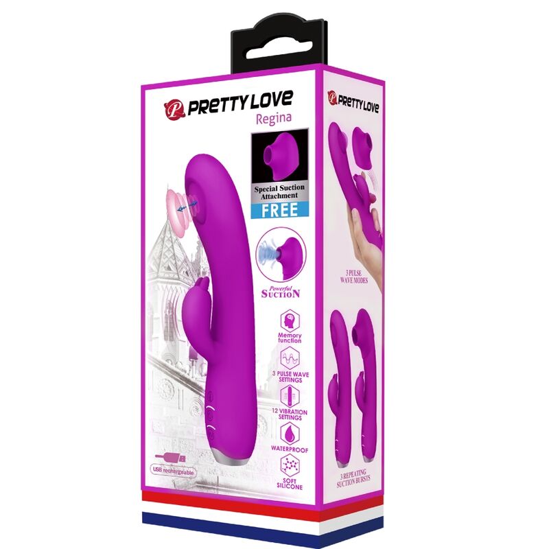 Pretty Love C-Type Pretty Love - Regina Rechargeable Vibrator-Sucker Purple