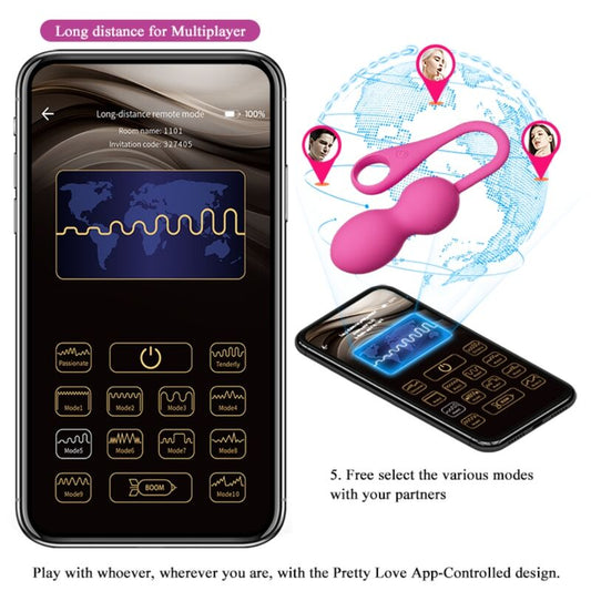 Pretty Love Smart Pretty Love - Elvira Pink Rechargeable Vibrating Balls