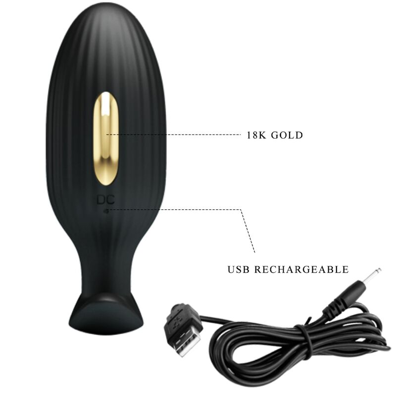 Pretty Love Bottom Pretty Love - Jefferson App Controlled Anal Plug Black