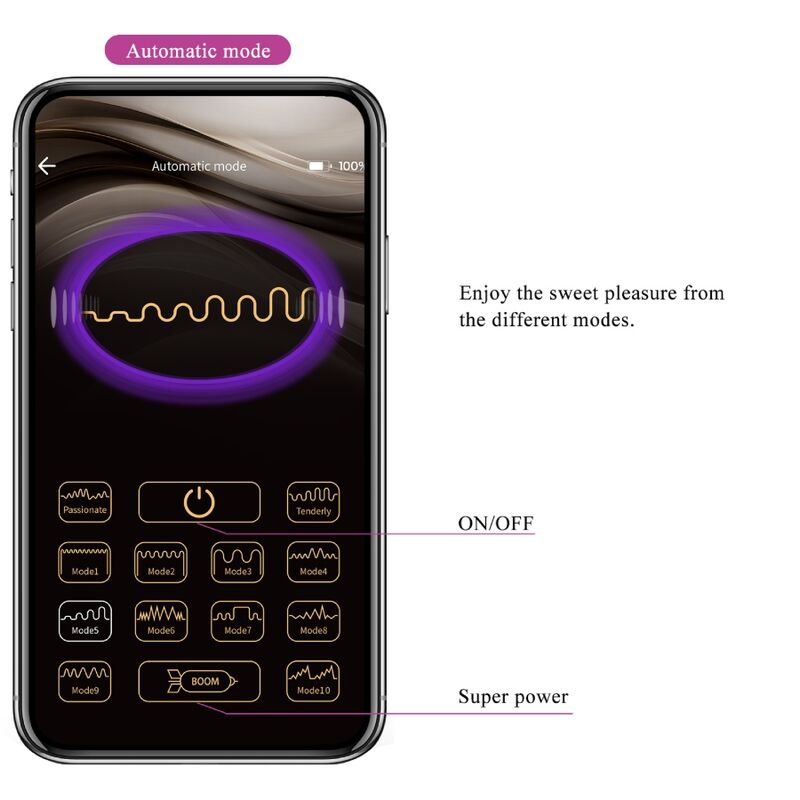 Pretty Love Bottom Pretty Love - Nymph Vibrating Egg App Controlled Purple