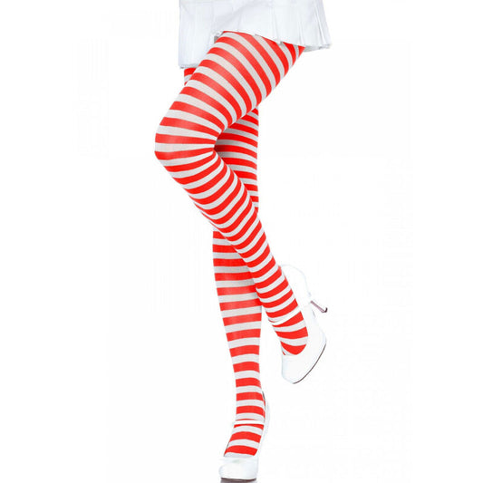 Leg Avenue Hosiery Leg Avenue - White/Red Striped Tights