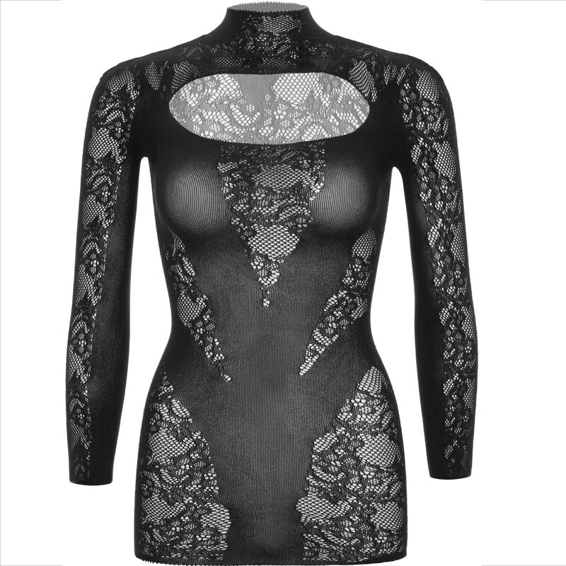 Leg Avenue Dresses Leg Avenue - Mini Dress With Lace Long Sleeve Black