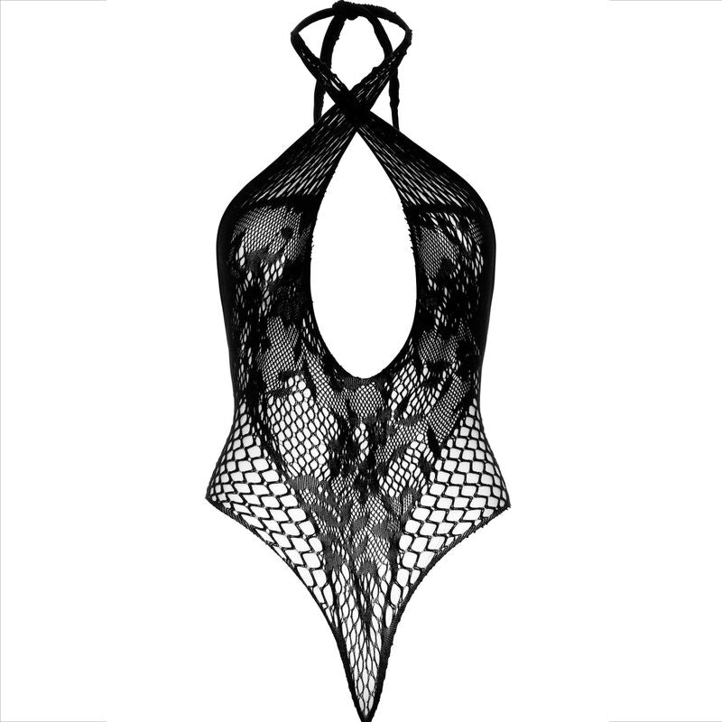 Leg Avenue Teddies Leg Avenue - Teddy Halter With Lace Black
