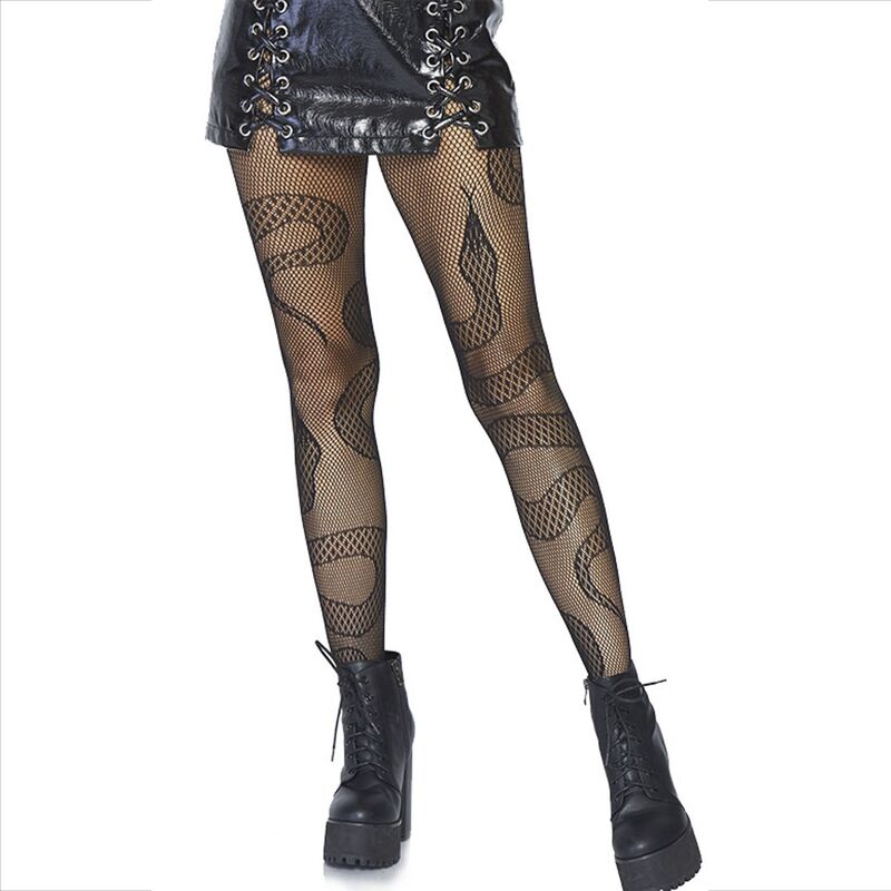 Leg Avenue Hosiery Leg Avenue - Stockings Net Snakes Black