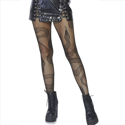 Leg Avenue Hosiery Leg Avenue - Stockings Net Snakes Black