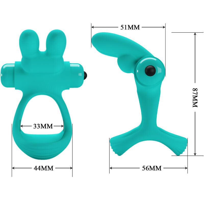 Pretty Love Male Pretty Love - Dante Green Rabbit Vibrator Ring