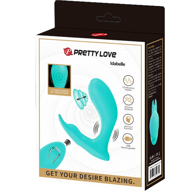 Pretty Love Bottom Pretty Love - Idabelle Vibration & Pulsation Remote Control Blue