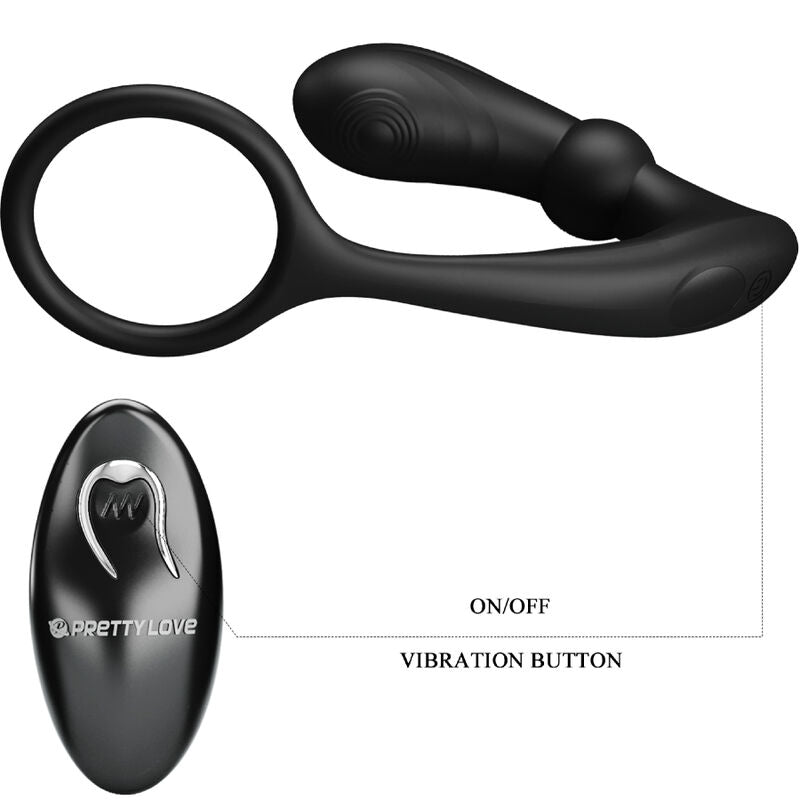 Pretty Love Bottom Pretty Love - Warren Black Anal Ring & Vibrator