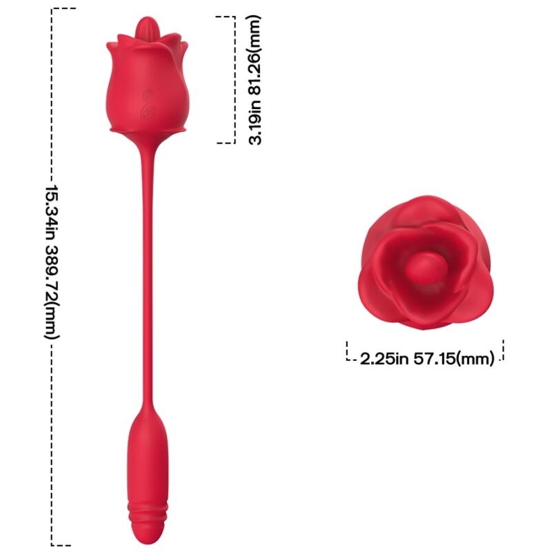 Armony Stimulators Armony - Rose 3 In 1, Stimulator, Suction And Up&Down With Red Tail