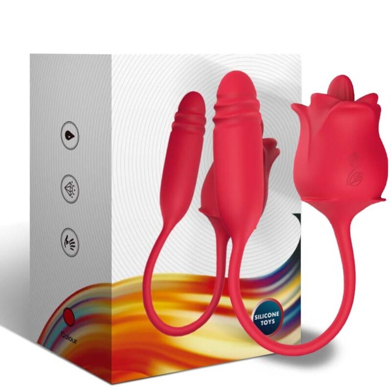 Armony Stimulators Armony - Rose 3 In 1, Stimulator, Suction And Up&Down With Red Tail