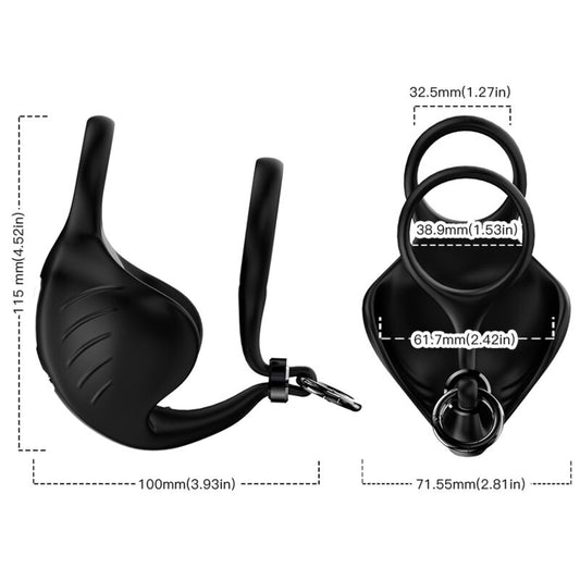 Armony For Him Armony - Manta Scrotum Vibrator Ring Remote Control Black