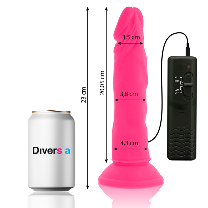 Diversia Flexible Vibrating Dildo Pink 23 Cm -O- 4.3 Cm