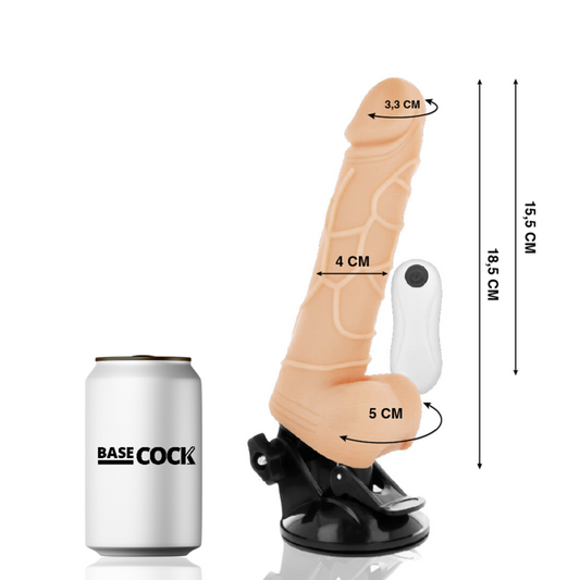 Basecock Realistic Vibrator Remote Control Flesh 18.5 Cm -O- 4Cm