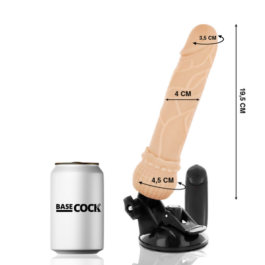 Basecock Realistic Vibrator Remote Control Flesh 19.5 Cm -O- 4 Cm