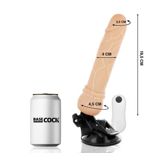 Basecock Realistic Vibrator Remote Control Flesh 19.5 Cm -O- 4 Cm