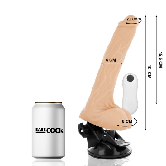 Basecock Realistic Vibrator Remote Control Flesh 19 Cm -O- 4 Cm