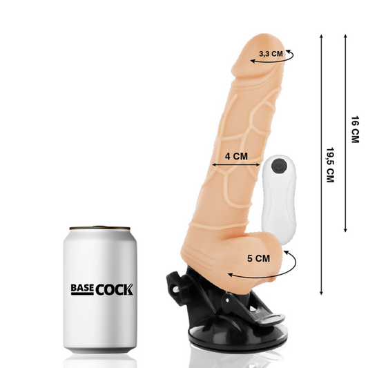 Basecock Realistic Vibrator Remote Control Natural With Testicles 19.5 Cm -O- 4 Cm