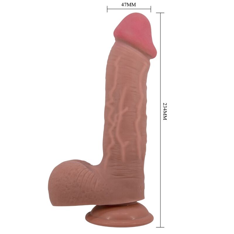 Pretty Love High Grade Pretty Love - Sliding Skin Series Realistic Dildo With Sliding Skin Suction Cup Brown 23.4 Cm