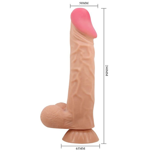 Pretty Love High Grade Pretty Love - Sliding Skin Series Realistic Dildo With Sliding Skin Suction Cup Remote Control Flesh 24 Cm