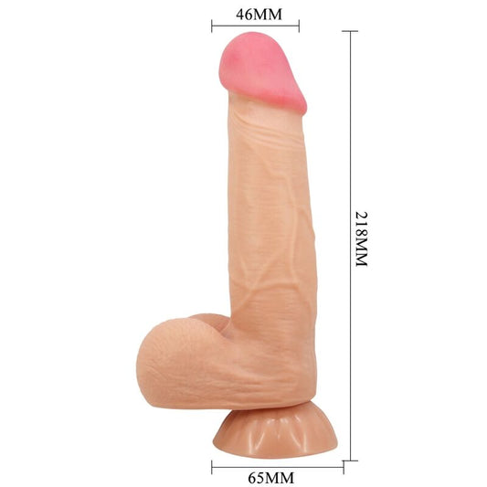 Pretty Love High Grade Pretty Love - Sliding Skin Series Realistic Dildo With Sliding Skin Suction Cup Remote Control Flesh 21.8 Cm