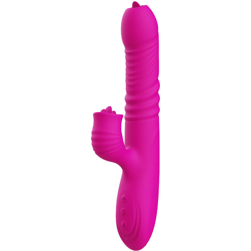 Armony Vibrators Armony - Fanny Multifunction Double Tongue Vibrator Fuchsia Heat Effect