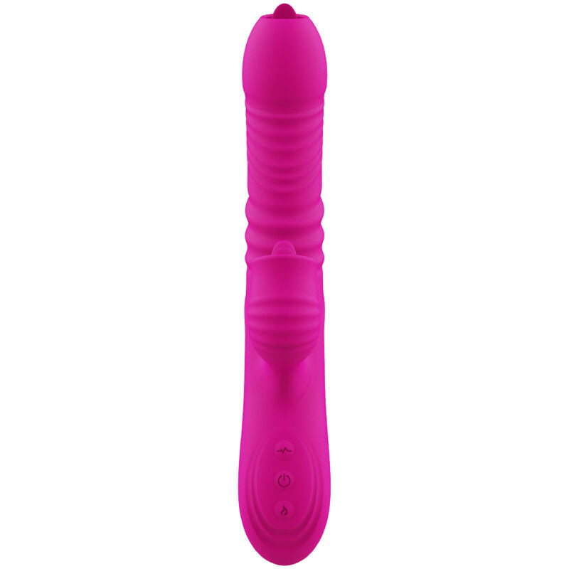 Armony Vibrators Armony - Fanny Multifunction Double Tongue Vibrator Fuchsia Heat Effect