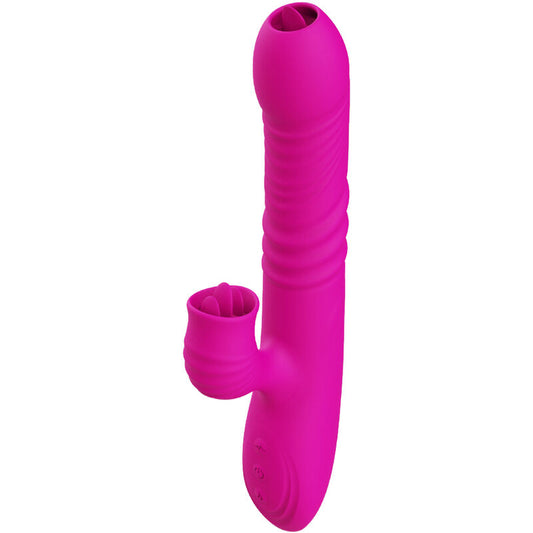 Armony Vibrators Armony - Fanny Multifunction Double Tongue Vibrator Fuchsia Heat Effect