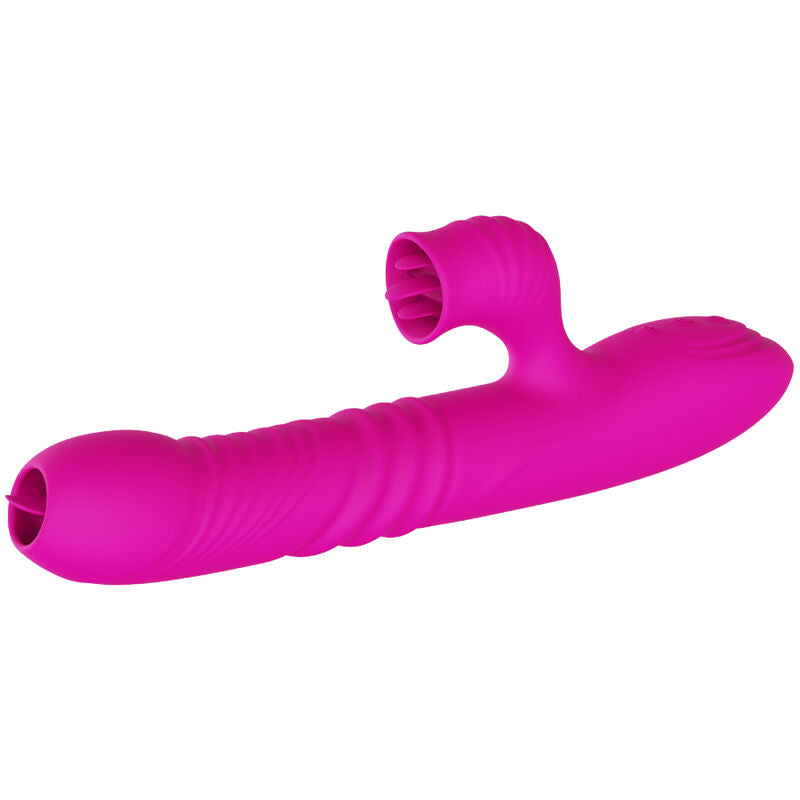 Armony Vibrators Armony - Fanny Multifunction Double Tongue Vibrator Fuchsia Heat Effect