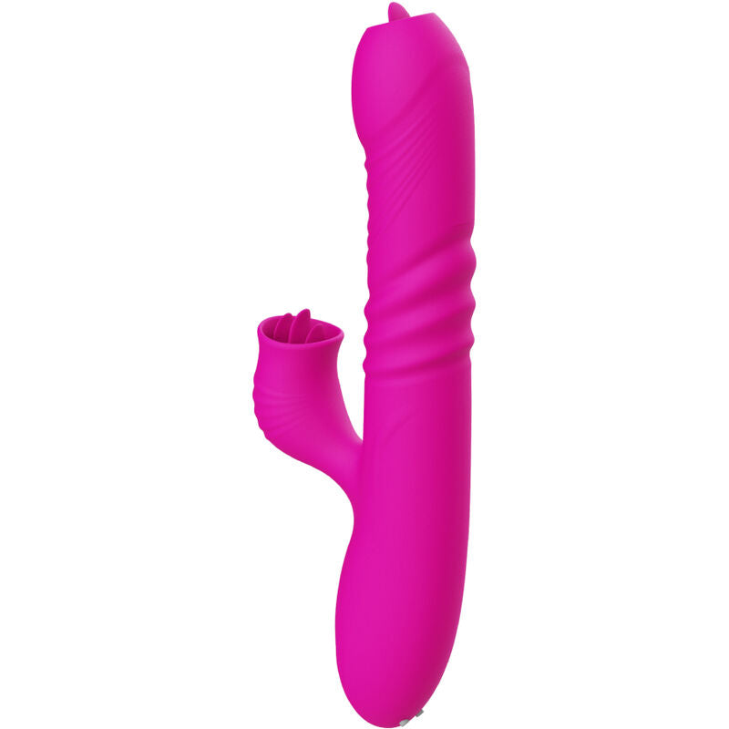 Armony Vibrators Armony - Fanny Multifunction Double Tongue Vibrator Fuchsia Heat Effect
