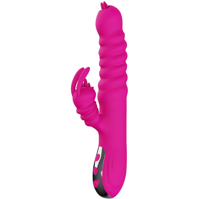 Armony Vibrators Armony - Rabbit Double Tongue Multifunction Vibrator Fuchsia Heat Effect