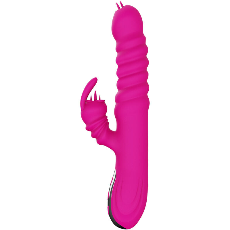 Armony Vibrators Armony - Rabbit Double Tongue Multifunction Vibrator Fuchsia Heat Effect