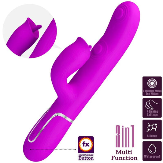 Pretty Love Flirtation Pretty Love - Rabbit Vibrator With Licking Fuchsia