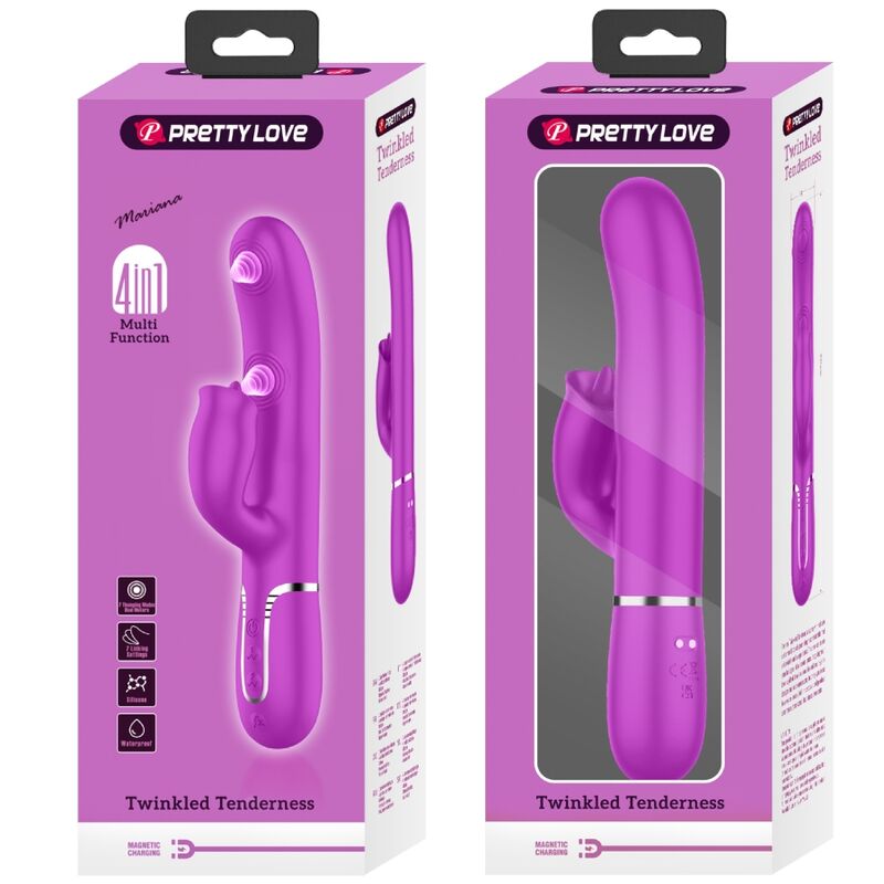 Pretty Love Flirtation Pretty Love - Rabbit Vibrator With Licking Fuchsia
