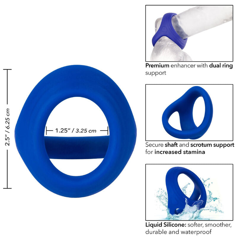 Calexotics Admiral Cock Ball Dual Ring Blue