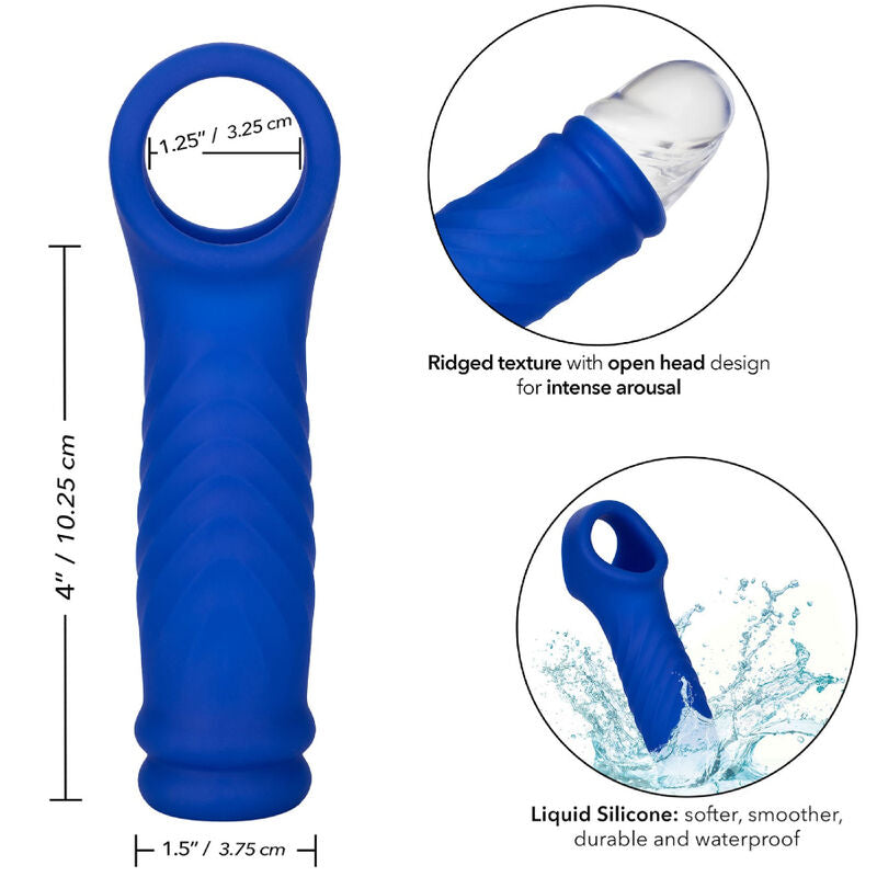 Calexotics Admiral Wave Penis Cover Liquid Silicone Blue
