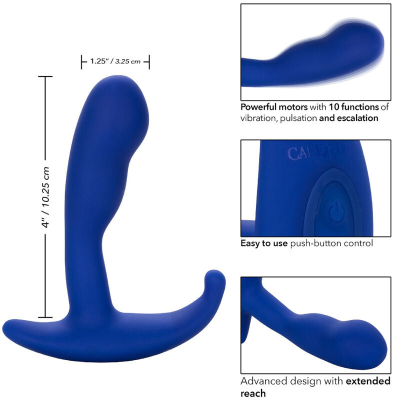 Calexotics Admiral Curved Anal Stimulator & Vibrator Blue