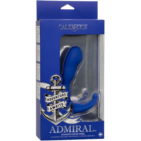 Calexotics Admiral Curved Anal Stimulator & Vibrator Blue