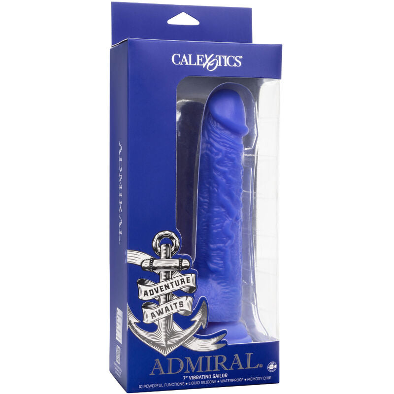 Calexotics Admiral Sailor Realistic Dildo Vibrator Blue