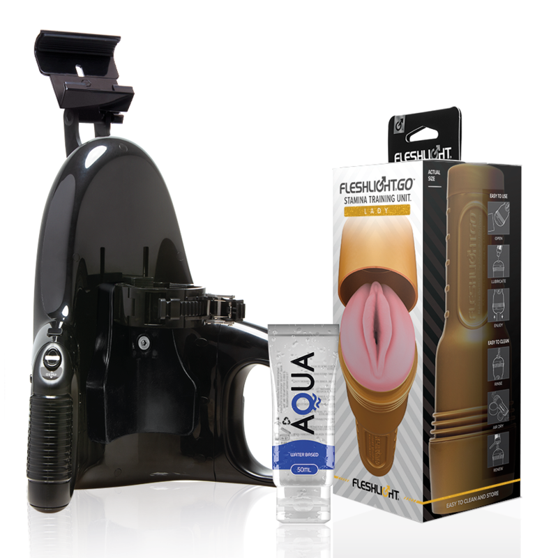 Fleshlight Stamina Go Training Unit Lady + Universal Launch + Aqua Quality Lubricant 50 Ml