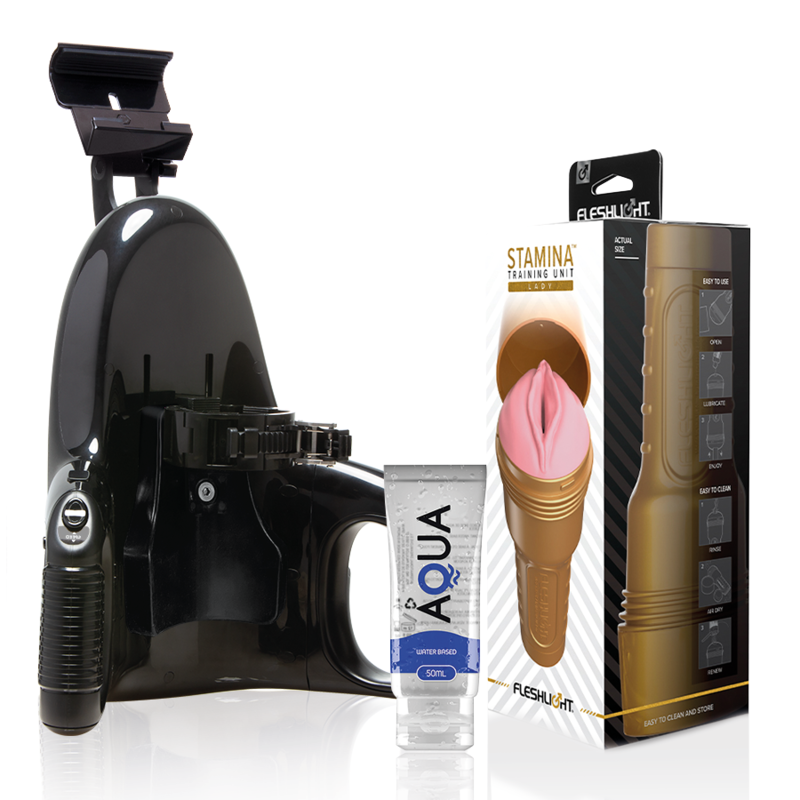 Fleshlight Pink Lady Stamina Training Unit + Universal Launch + Aqua Quality Lubricant 50 Ml