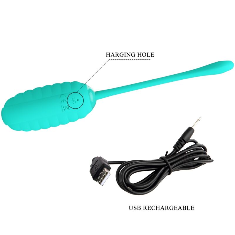 Pretty Love Smart Pretty Love - Kirk Rechargeable Vibrating Egg Aqua Green
